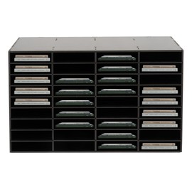 DNYSYSJ Literature Organizer, 36 Slots File Sorter, Mail Paper Storage Holder Open Design, Desktop File Sorter for Home & Office Mailbox School Classroom (Black)