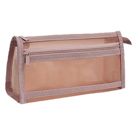 HPONEZJ Pencil Case Transparent Mesh Pencil Case Colourful Pencil Case Large Capacity Pouch Bag 2 Compartments Pen Bag Office School Pencil Bag School Pencil Case for Children Teenagers Adults, pink,