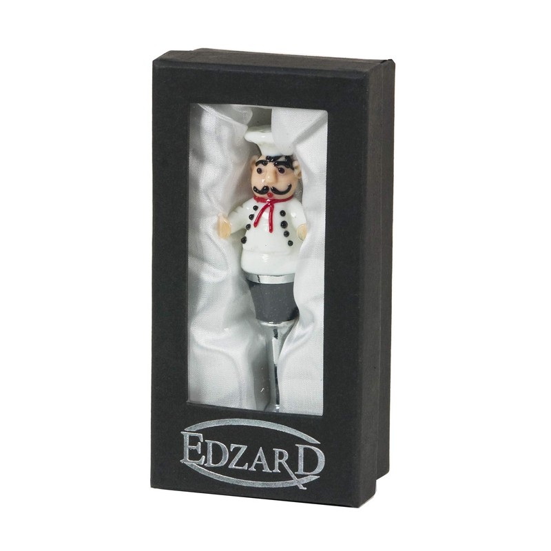 EDZARD Bottle Stopper Chef, Height 12 cm