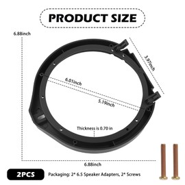 Figpade 2PCS 6.5 Speaker Adapter,Speaker Adapter 6.5 Inch Compatible with Honda 2008-2012 Accord,Acura 2007-2012 RDX,Car Door Speakers Adapters for Snugly Fitting Speakers Car Accessories