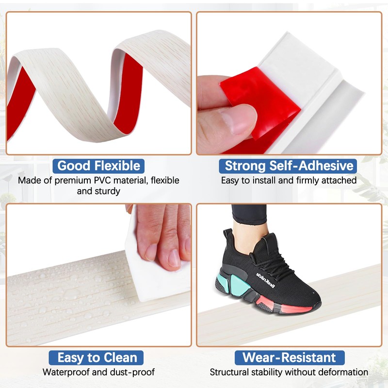 Vinyl Door Threshold Flooring Transition Strip Self Adhesive Carpet Edging