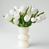 ZYTUYO 20 PCS Fake Tulips White Artificial Flowers 13" PU