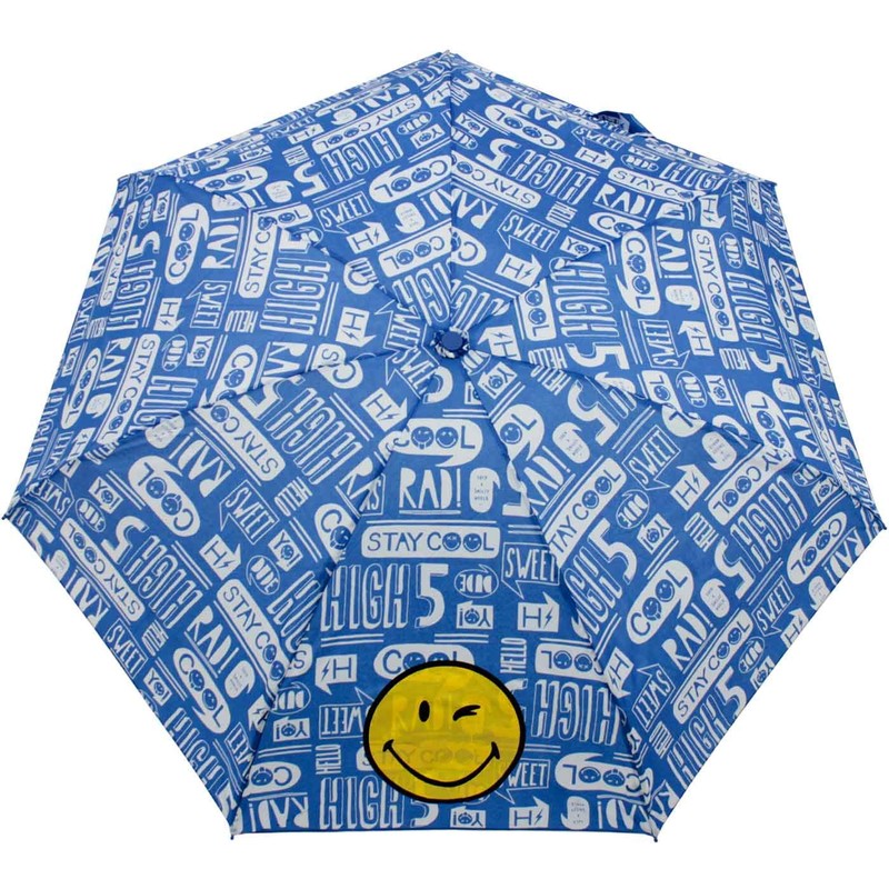 Smiley World Pocket Umbrella Mini Manual Stay Cool, blue