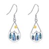 Mountain Earrings 925 Sterling Silver Abalone Mountain Dangle Drop Earrings Nature Jewelry Gift for Hikers Campers Climbers Lovers