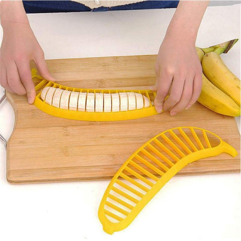 Banana Slicer-perfect for fruit salads Generic Handle Plastic Banana Fruit