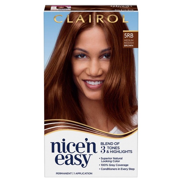 Clairol Nice'n Easy Permanent Hair Color, 5RB Medium Reddish Brown,