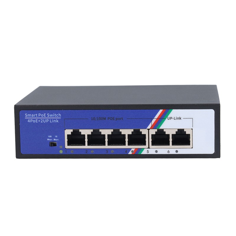 6 Port PoE Switch 1.2Gbps Ethernet Switch Unmanaged Plug and