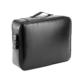 QWORK® Fireproof Document Bag, Important Document Organizer, Lockable Document Box, Waterproof, For Valuable Document, Black