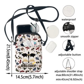 KEYCHIN Fourth Wing Crossbody Bag Dragon Rider Gifts Should I Get The Wing Leader Shoulder Bag Fourth Wing Merchandise (Wing Leader-CB)
