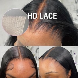 13x6 Body Wave Human Hair Lace Front Wigs180% Density HD Lace Frontal Wigs Human Hair Pre Plucked Body Wave Lace Front Wigs Human Hair for Women with Baby Hair Black Color 20Inch