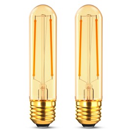 Grensk Dimmable E26 40 Watt Tubular Light Bulbs,4W T10 LED Light Bulbs,2200K Soft White Type T Tulb Flicker-Free for Chandelier Light or Industrial Wall Sconces,4.96 inches,350Lumens,2 Pack