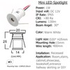 Quentacy DC12V 1W Mini LED Spotlight Jewelry Indoor Display Showcase