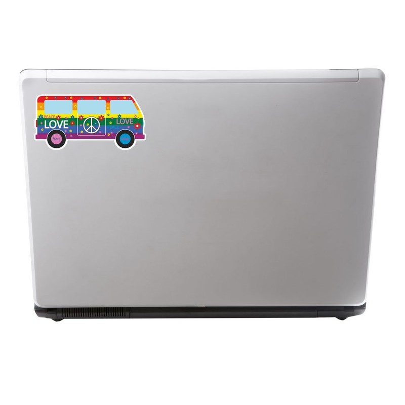 2 x 10cm Peace Love Vinyl Sticker Symbol Hippy Surf
