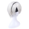 NSPSTT Short Hair Bob White Silver Heat Resistant Wig Cosplay