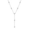 Moissanite Necklace for Women Sterling Silver, Lab Created Diamond Lariat Drop Y necklace, Long Prom Bridal Wedding Hypoallergenic Neckalces, 18K White Gold Plated, 16 to 20 Inch