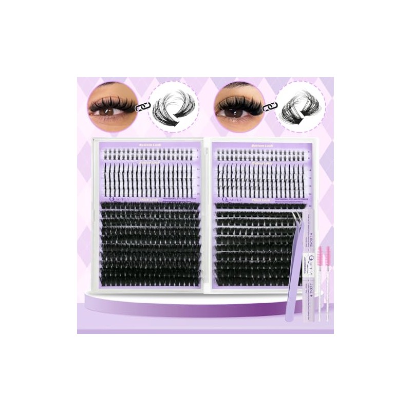 DIY Lash Extension Kit 100D+150D Volume Lash Clusters with Spikes