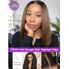 YIROO Yaki Straight Bob Wig Ombre Brown Human Hair Bye