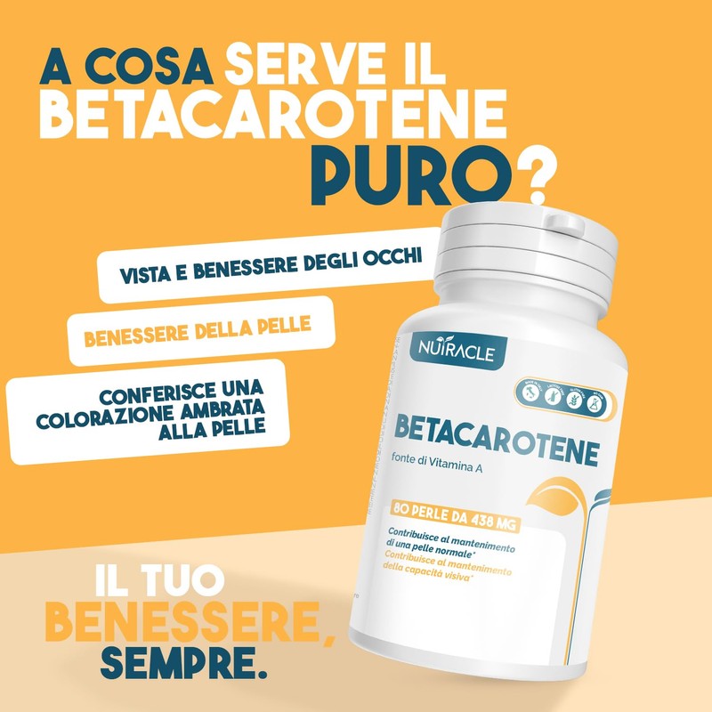 Nutracle Betacarotene perle da 438 mg | Integratore per Abbronzatura