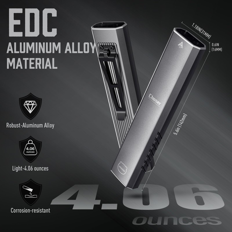 MIAOKE Rechargeable Ultra Thin EDC Flashlight 3000 Lumens UV and