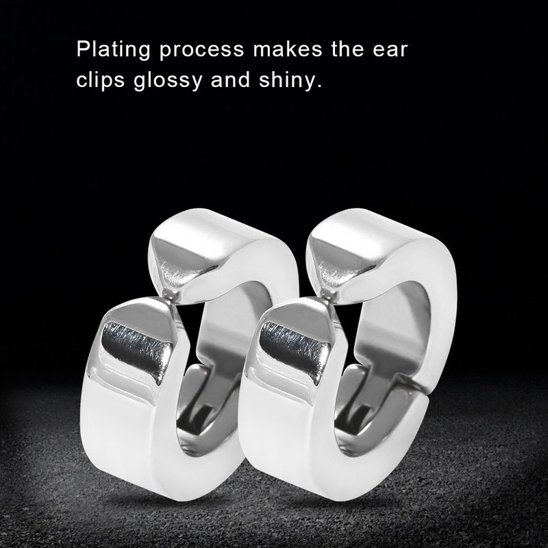 1 Par Clips de Oreja con Estilo de Acero Inoxidable