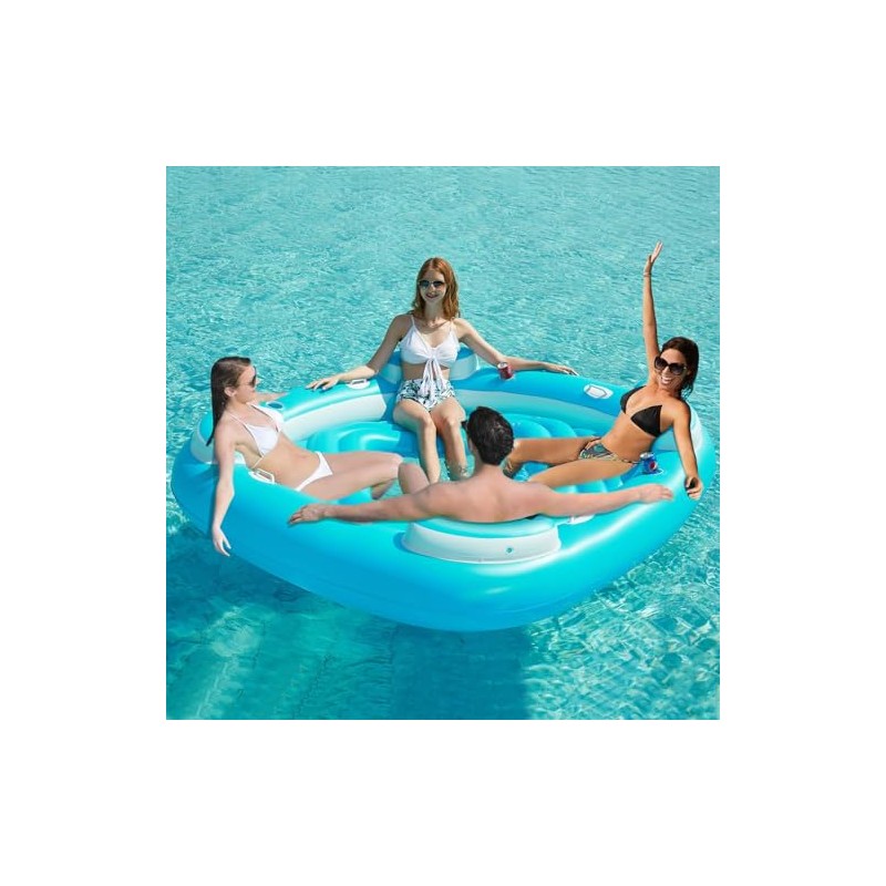 Jasonwell Floating Island Pool Float - Giant Inflatable Multi Person