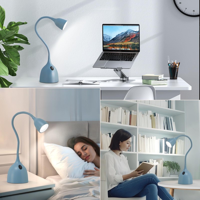 EJIAXIN Gooseneck Desk Lamp 360 LED Flexible Reading Light for