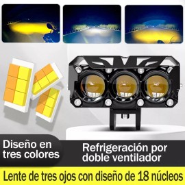Faros Auxiliares Led De Doble Color 70w P/auto, Moto, 2 Pzas