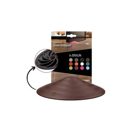 Doornado Strong Rubber Door Stopper - Door Holder No Drilling - For All Types of Doors and Floors - 118 x 25 mm - Design Price - Brown