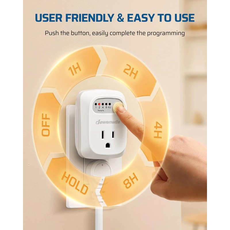 DEWENWILS Indoor Countdown Timer Outlet, Timers for Electrical Outlets,1/3 HP