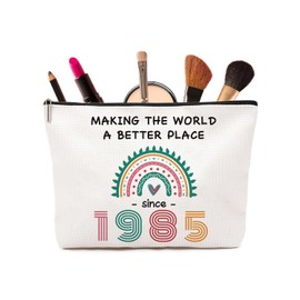 40th Birthday Gifts for Women - 1985 Funny 40th Birthday Gifts Makeup Bags, 40 Years Old Gifts for Mum, Wife, Sister, Daughter and Best Friends