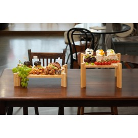 Charcuterie Boards Cheese Serving Trays Wood Platters Food Display Stand for Bridal Shower Baby Shower Wedding Gathering