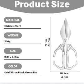Multifunctional Heavy-Duty Kitchen Shears, Interactk Kitchen Scissors for Food, Heavy Duty Scissors for Food with Ergonomic Handle, High-Carbon Steel Shears for Chicken, Meat, Seafood