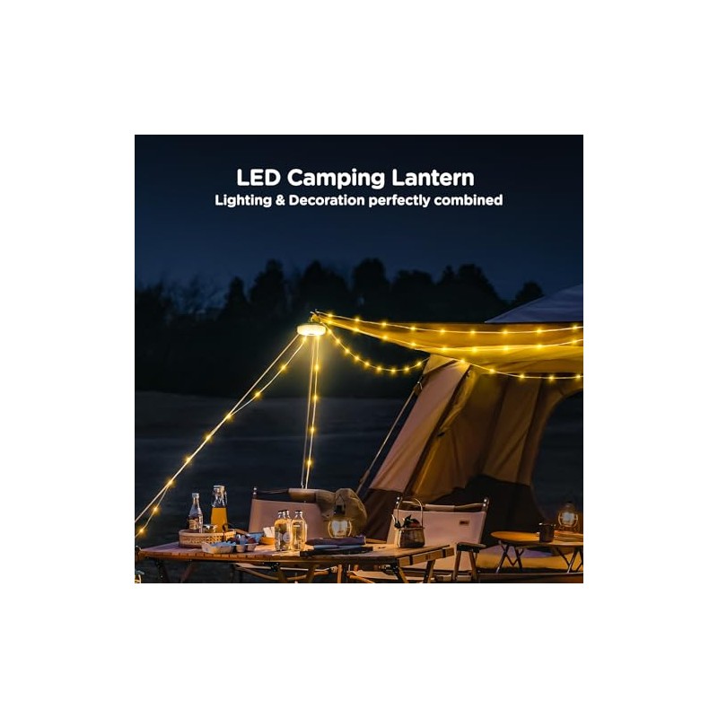 OGERY 4-in-1 Rechargeable Camping String Lights - 32.8FT