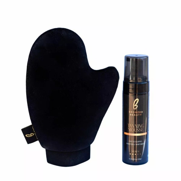 Bronzed Beauty Self-Tanning Mousse Kit – 6.7fl oz Medium Self-Tan