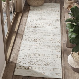 jinchan Runner Rug 2x5 Washable Rug Hallway Modern Boho Accent Rug Kitchen Rug Indoor Floor Cover Moroccan Geometric Print Diamond Rug Non Slip Carpet for Bedroom Laundry Room Home Office Mocha