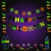 Neon Glow Happy Halloween Banner - Halloween Party Decorations, Neon