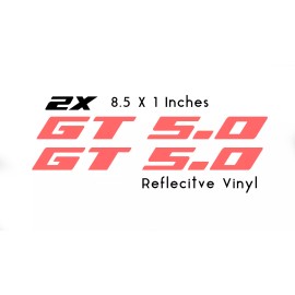 Vinyl Sticker GT 5.0 (GT/CS Style) Side Vinyl for 2011 - 2022 Mustang GT Reflective Red Decal