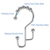 Shower Curtain Rings, SUTINE Shower Curtain Hooks, Stainless Steel Black