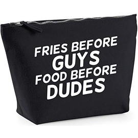 Hippowarehouse fries before guys food before dudes printed make up cosmetic wash bag 18x19x9cm