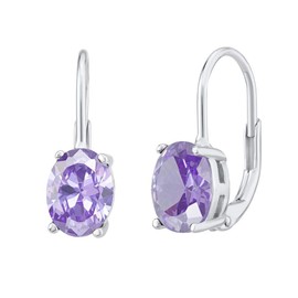 SILVEGO Women's Earrings 925 Sterling Silver with Stones, White Gold Metal