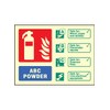Caledonia Signs 31233D "Abc Powder Extinguisher Identification" Sign, Photo luminescent Rigid, 150 mm x 100 mm