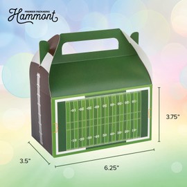 Super Bowl Party Favors Boxes – 10 Pack,Easy Assemble Football Themed Gable Boxes, Cookie Box for Gift Giving, Birthday and Holiday Party Décor,6.25x3.75x3.5 Inches