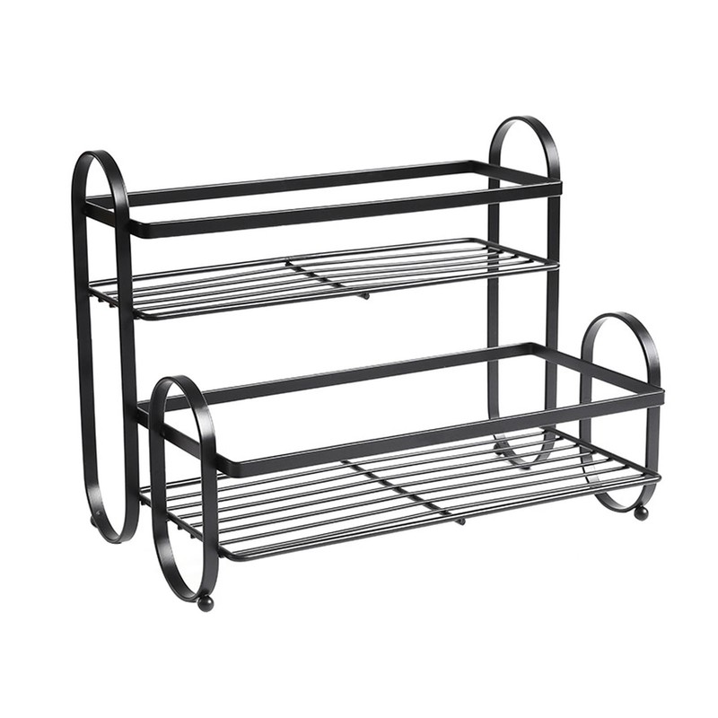 Metal Desktop Storage Rack 2 Tier Prevent Slip Multifunction Metal