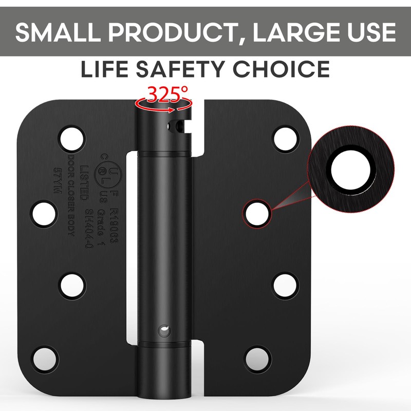 Treasem Self Closing Door Hinges, Auto Closing Spring Hinges with