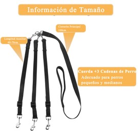 Yuehuam 3 Way Dog Leash with Padded Handle Pet No Tangle Detachable 3 in 1 Multiple Lead Leash Dog Triple Coupler Nylon Traction Rope for Medium Large Dogs Training Walking