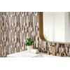 Beige and Brownish Interlocking Pattern 6mm Glass Stone Blend Mosaic
