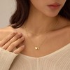Lisitine Gold Initial Necklace for Women, 14k Gold Plated Heart