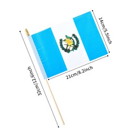 Ckexin 25Pack Small Guatemala Flag Handheld Mini Guatemalan Flag on Stick 5x8 Inch
