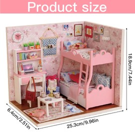 Itian DIY Wooden Cabins Miniature Dollhouse, Building with LED, Unique Gift for Children and Teens