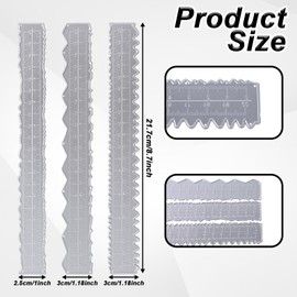 JJUNW 3 Pcs Deckle Edge Ruler Carbon Steel Metal Paper Tearing Ruler Craft Ruler for Cutting Paper to Wavy Line Jagged and Irregular Edges for School Office Architect and Drawing